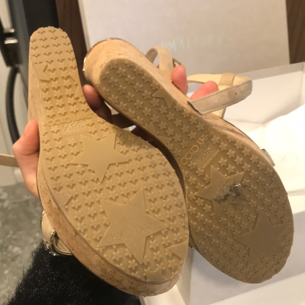 Jimmy Choo Wedges Worn Once With Box & Travel Bag - image 2